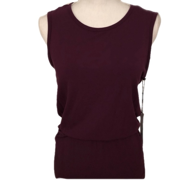 NWT Calvin Klein Dress Ruched Bottom Size 8 Plum Dark Purple Aubergine - Picture 2 of 9
